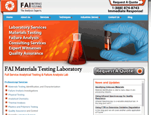 Tablet Screenshot of faimaterialstesting.com